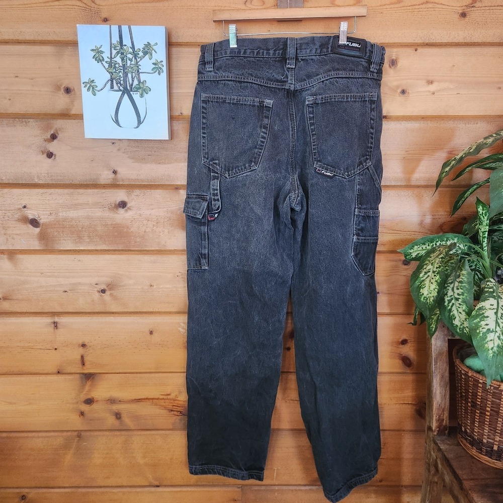 FUBU Jeans Collection Denim Carpenter Streetwear Hip Hop Urban Vintage Sz 36 X32 - Picture 3 of 7